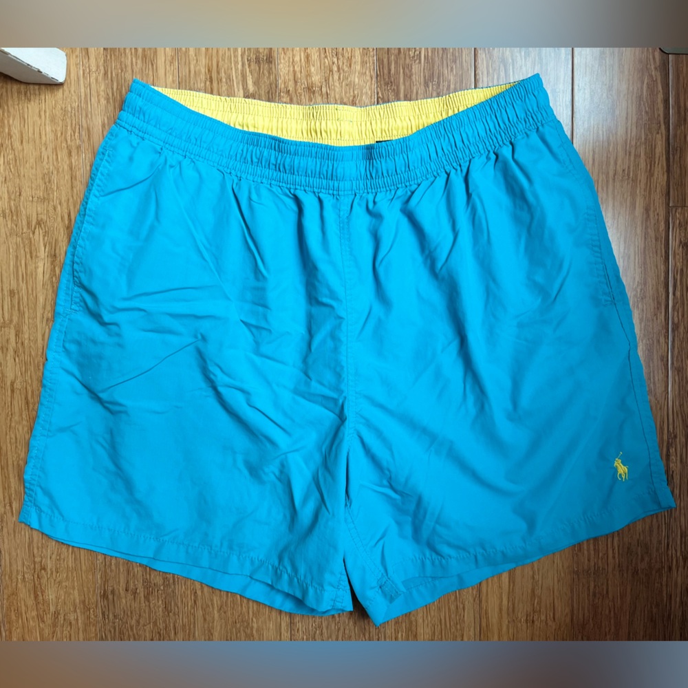 Polo by Ralph Lauren Men's Turquoise Logo Drawstring Swim Trunks sz XXL